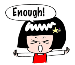 Japanese little girl talking in English sticker #1995879