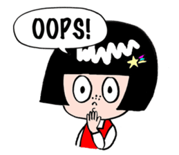 Japanese little girl talking in English sticker #1995881