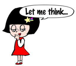 Japanese little girl talking in English sticker #1995883
