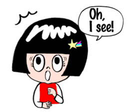 Japanese little girl talking in English sticker #1995884