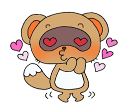 Cute! raccoon dog. sticker #1996349