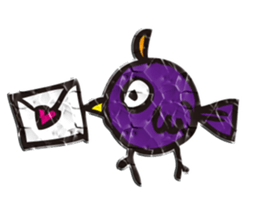 Wrinkled paper bird sticker #1996885