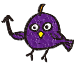 Wrinkled paper bird sticker #1996887