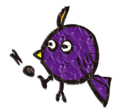 Wrinkled paper bird sticker #1996890