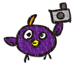 Wrinkled paper bird sticker #1996899