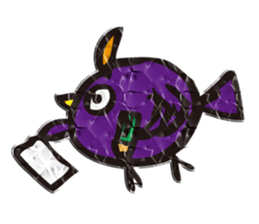 Wrinkled paper bird sticker #1996900