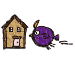 Wrinkled paper bird sticker #1996906