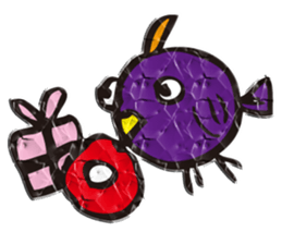 Wrinkled paper bird sticker #1996908