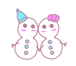 Snowman couple sticker #1998846