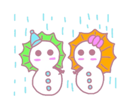 Snowman couple sticker #1998855