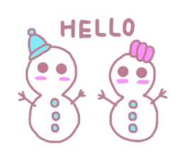 Snowman couple sticker #1998856