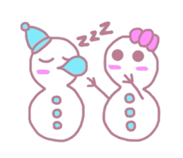 Snowman couple sticker #1998863