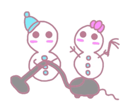 Snowman couple sticker #1998865