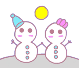 Snowman couple sticker #1998866