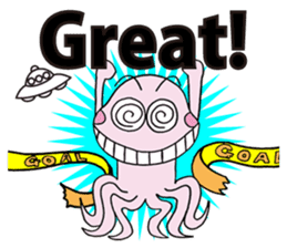 Humorous Octopus-type alien sticker #2000143