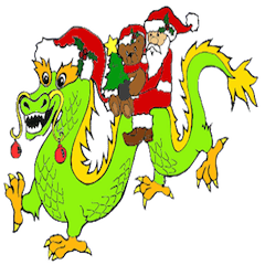 Super Christmas Santa Claus and animals