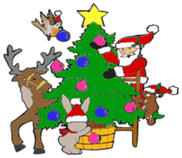 Super Christmas Santa Claus and animals sticker #2002291