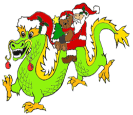 Super Christmas Santa Claus and animals sticker #2002296