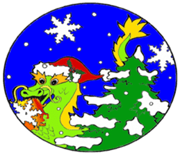 Super Christmas Santa Claus and animals sticker #2002298