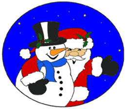 Super Christmas Santa Claus and animals sticker #2002300