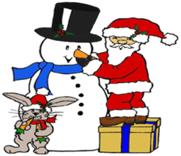 Super Christmas Santa Claus and animals sticker #2002303