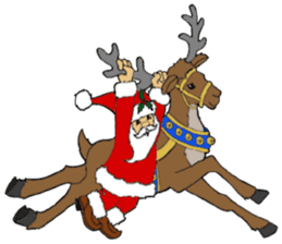 Super Christmas Santa Claus and animals sticker #2002319