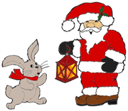 Super Christmas Santa Claus and animals sticker #2002320