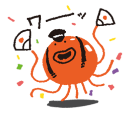 The cheering party of an octopus sticker #2002783
