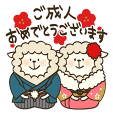 fluffy sheep "Winter and Spring" sticker #2004940