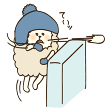 fluffy sheep "Winter and Spring" sticker #2004954