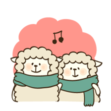 fluffy sheep "Winter and Spring" sticker #2004956