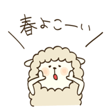 fluffy sheep "Winter and Spring" sticker #2004964