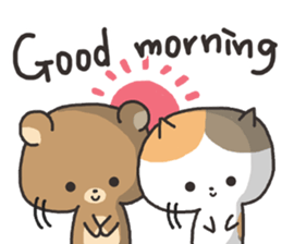 A bear and cat sticker #2011494