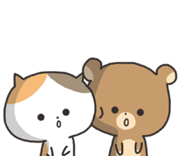 A bear and cat sticker #2011504