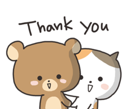 A bear and cat sticker #2011507