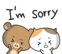 A bear and cat sticker #2011522