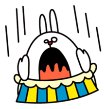 Cheerful white rabbit sticker #2012167