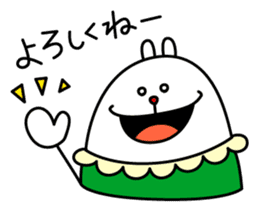 Cheerful white rabbit sticker #2012173