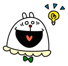 Cheerful white rabbit sticker #2012177