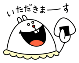 Cheerful white rabbit sticker #2012178