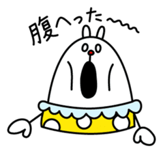 Cheerful white rabbit sticker #2012181