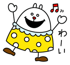 Cheerful white rabbit sticker #2012189