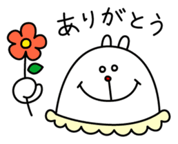 Cheerful white rabbit sticker #2012191