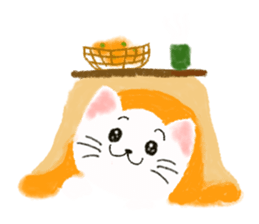 Stamp of white cat sticker #2013005