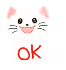 Stamp of white cat sticker #2013007