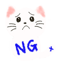 Stamp of white cat sticker #2013008