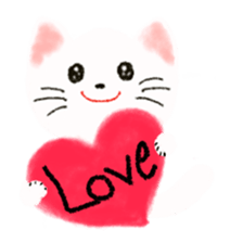 Stamp of white cat sticker #2013010