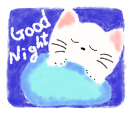 Stamp of white cat sticker #2013012