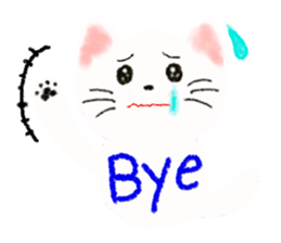Stamp of white cat sticker #2013016