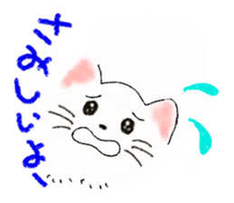 Stamp of white cat sticker #2013021